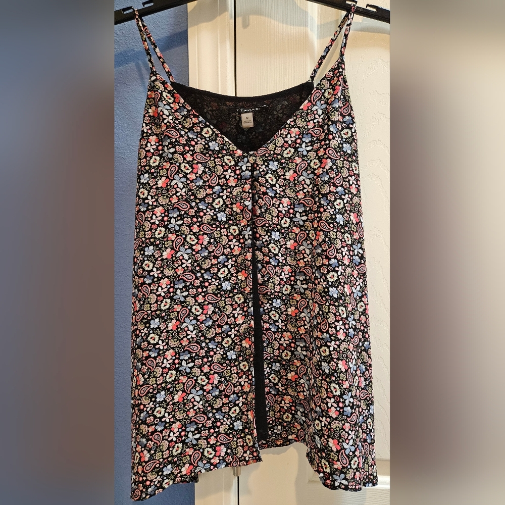 TTahari spaghetti straps blouse
